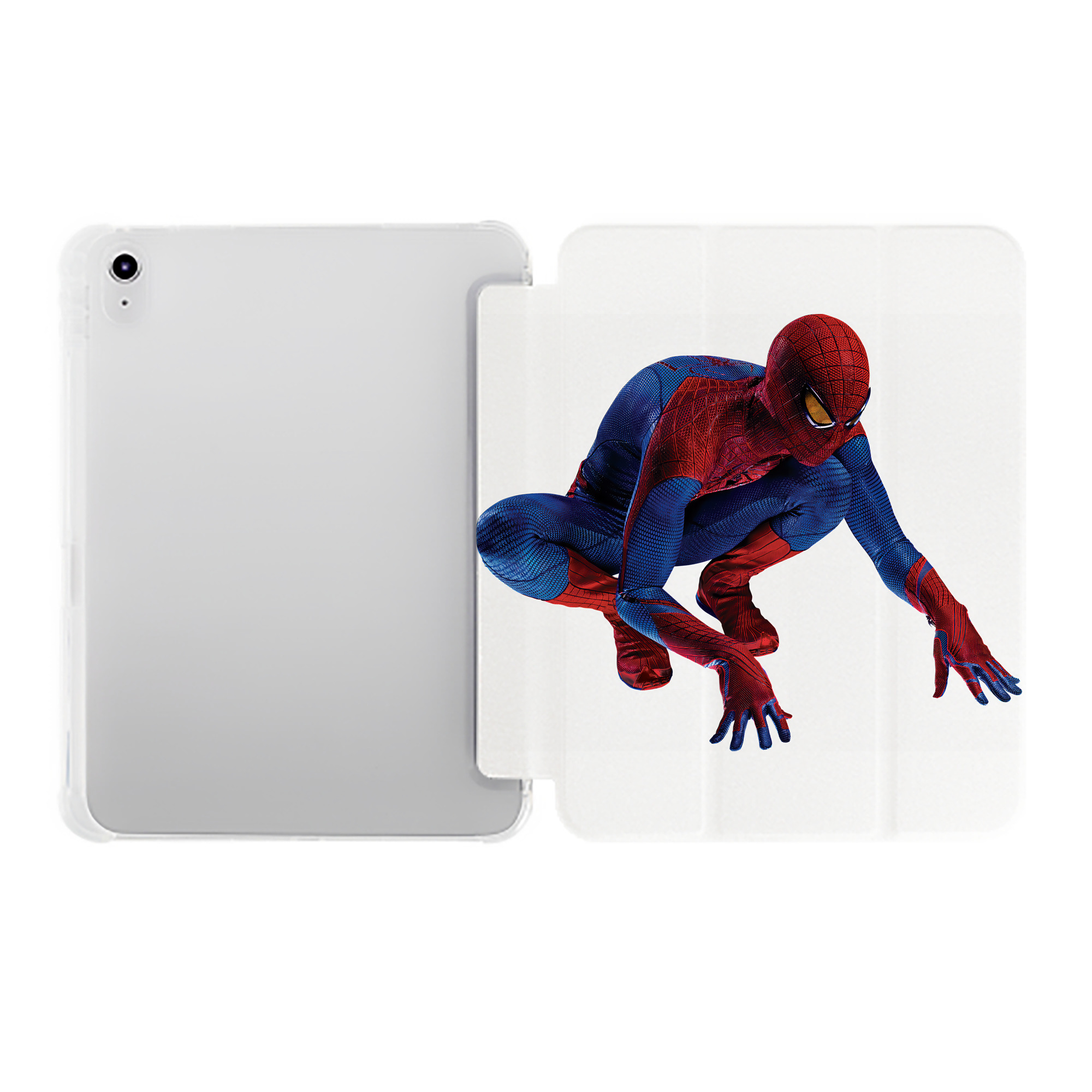 （画像用） Spider Man スパイダーマン IPad ケース ペン収納付き 三つ折りスタンド PUレザー×シリコン 対応機種9.5/10.5/10.9インチ